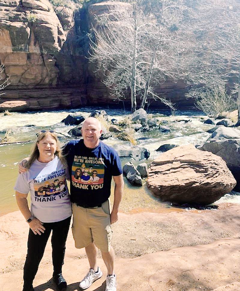 Scott and Julie Helfrich recently celebrated their 44th wedding anniversary with a hike at Slide Rock National Park in Sedona, Arizona.