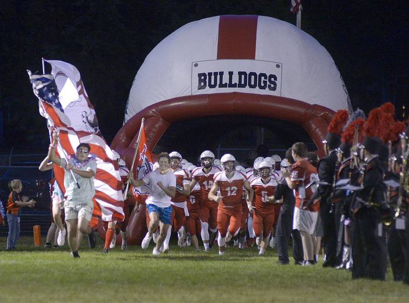 The Streator Bulldogs take the field at Doug Dieken Stadium last Friday at home for the game against Manteno.
