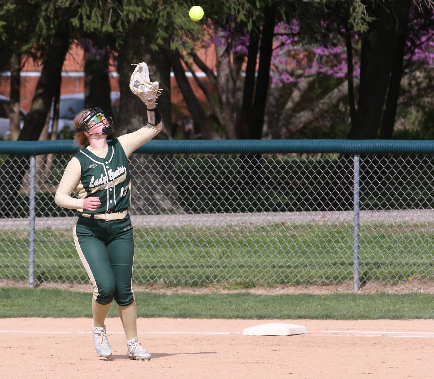 St. Bede's Carly Reglin catches a pop fly on Monday, May 1, 2023 at St. Bede Academy.