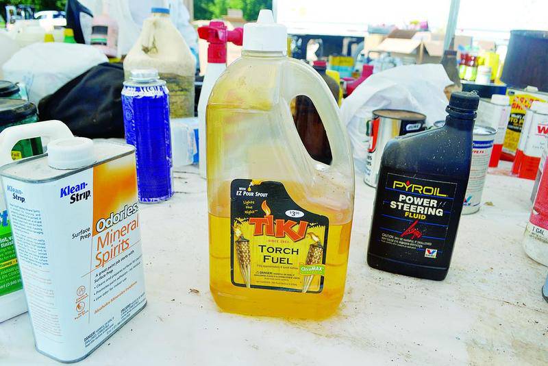 Mineral spirits, torch fuel and power steering fluid were among the items collected Saturday at the Bureau County Farm Bureau's hazardous household waste collection event.