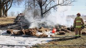 Brush fire spreads, destroys shed in Huntley