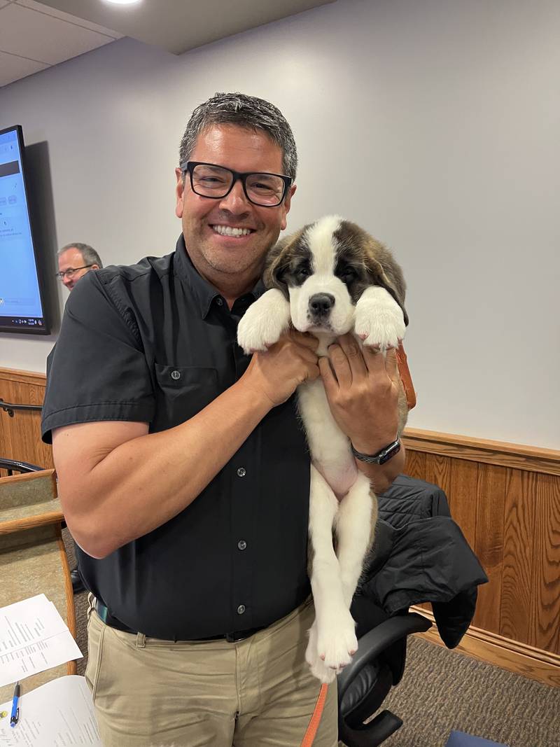 Alderman Andy Moreno with Haven.