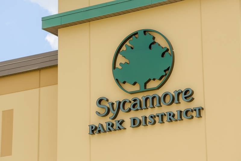 Sycamore Park District building sign on Airport Road