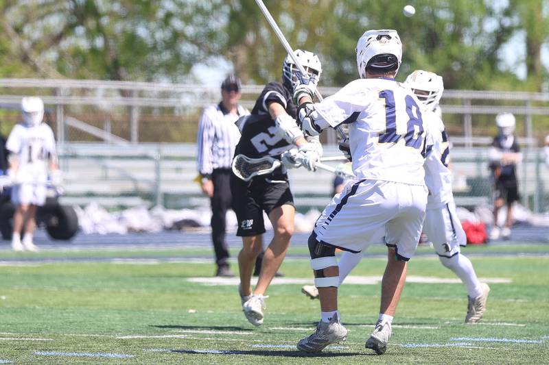 Lincoln-Way’s Chase Vasquez scores gainst Lemont on Saturday, April 25, 2026 in Lemont.