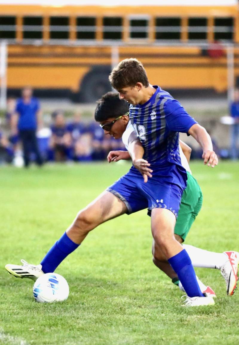 Princeton junior Asa Gartin makes a play against Alleman Thursday night at Bryant Field. The visiting Pioneers won 8-0.