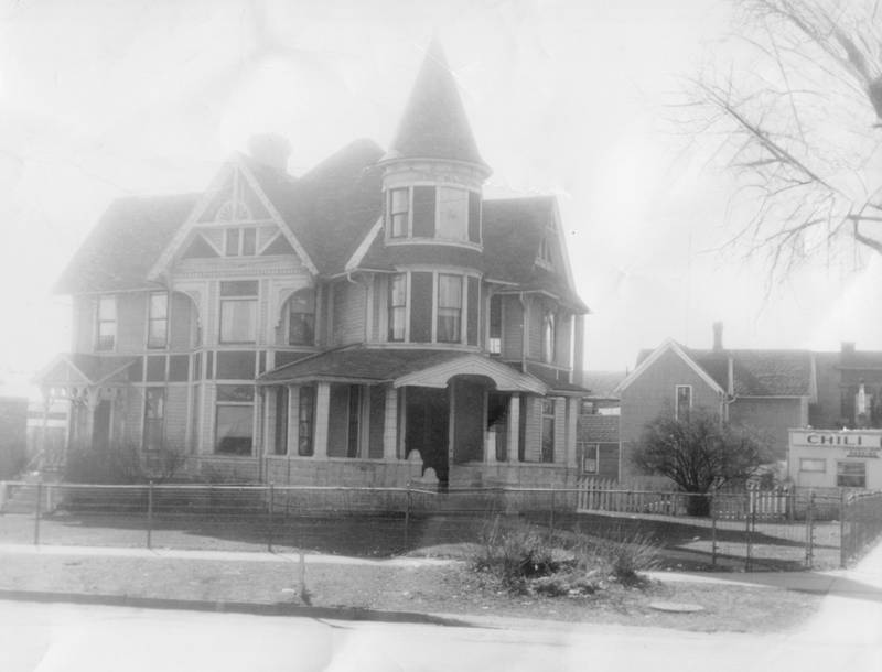 Looking west at the corner of State and California streets at the Frank Langlois home, 404 West State St. in Sycamore circa 1945. A gasoline station opened at the site in 1959.