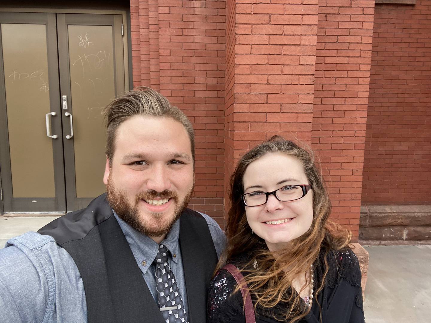 Sean Curbow, left, and his wife, Gabrielle “Gigi”, pose for a photo together.