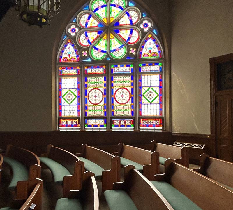 Work has been completed on stained-glass windows at Morrison's Presbyterian Church.