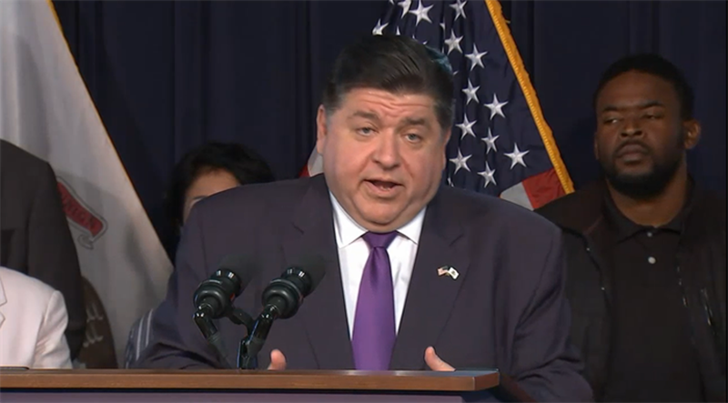 Gov. JB Pritzker discusses tax relief measures that take effect July 1 during a news conference Thursday in Chicago.