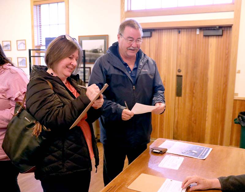Voters Cindy and Larry during the Consolidated Election on Tuesday, April 4, 2023 at the Campton Hills Township Community Center.