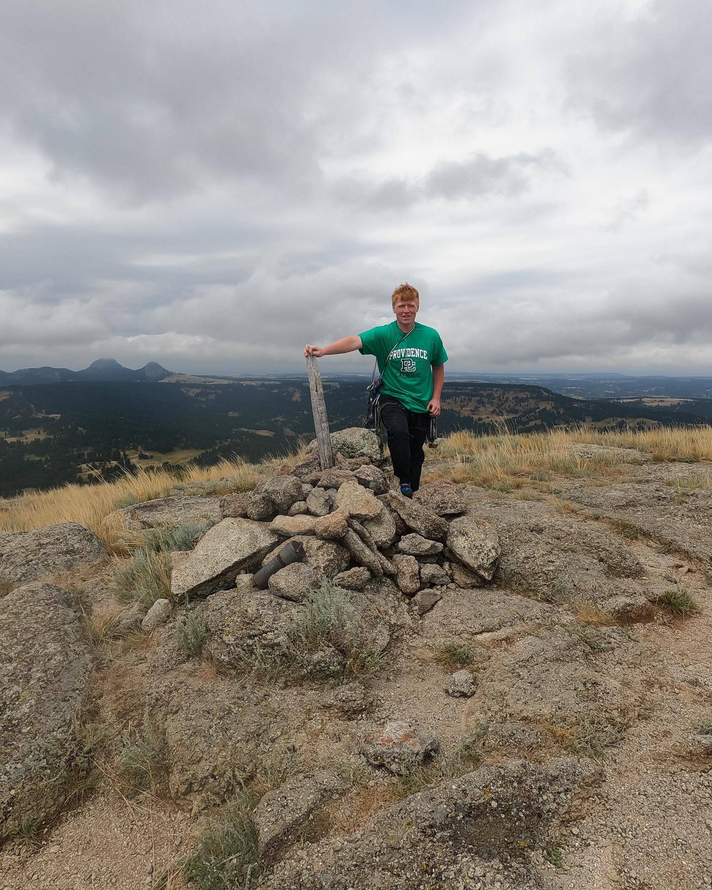Noah Kelleher, 16, of Dwight, (front) recently climbed Devil’s Tower National Monument in Wyoming to help raise money for Providence Catholic High School's Celtic God Parent Emergency Aid Fund. Kelleher is a student at the New Lenox school.