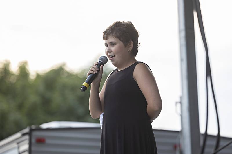 Katlyn Miller makes her speech Wednesday August 2, 2023 during the Junior Miss Ogle County pageant.