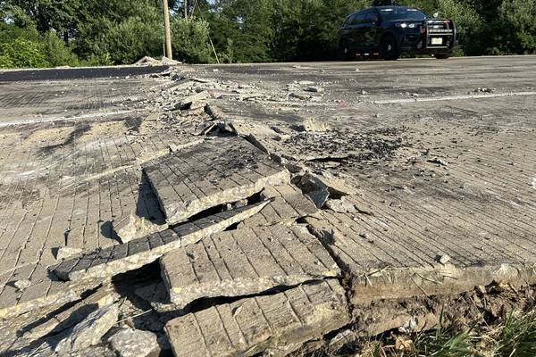 Pavement buckle causes detour on Route 2 for second day in a row