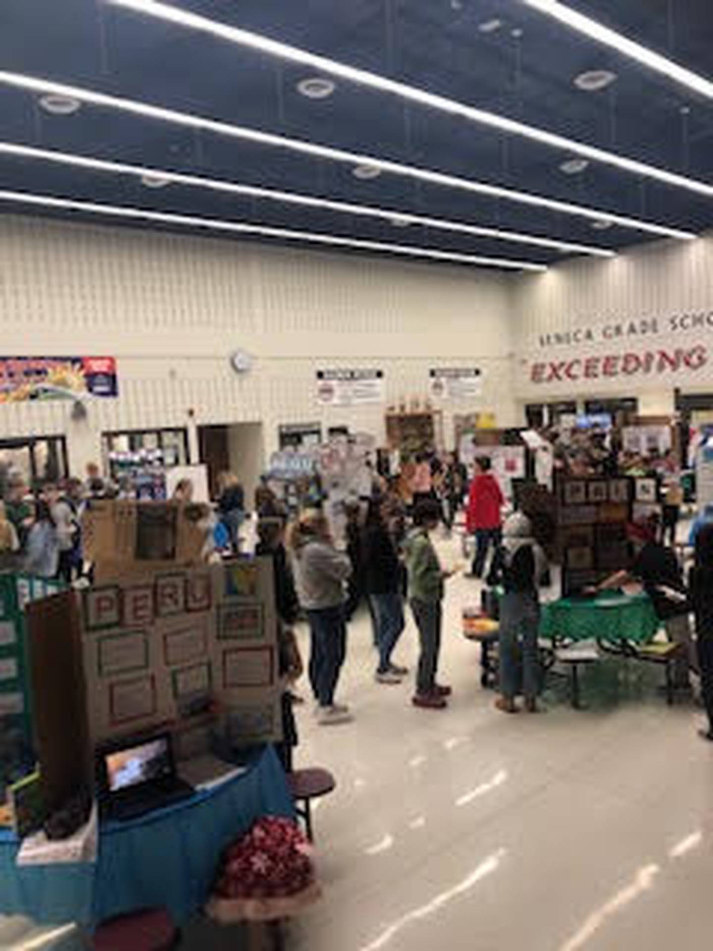 From perogies and churros to kringla and schnitzel, Seneca Grade School geography teacher Julie Yunker’s class had a plethora of treats for sampling at their geography fair. More than 50 countries were represented by students excited to share the customs and cultures of their selected countries.