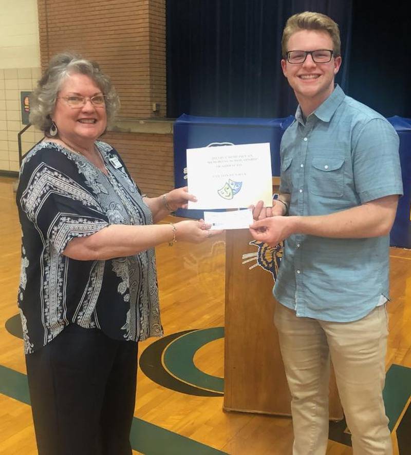 (Left to right); Indian Valley Theatre Scholarship Committee member Kathie Hart and Payton Penman