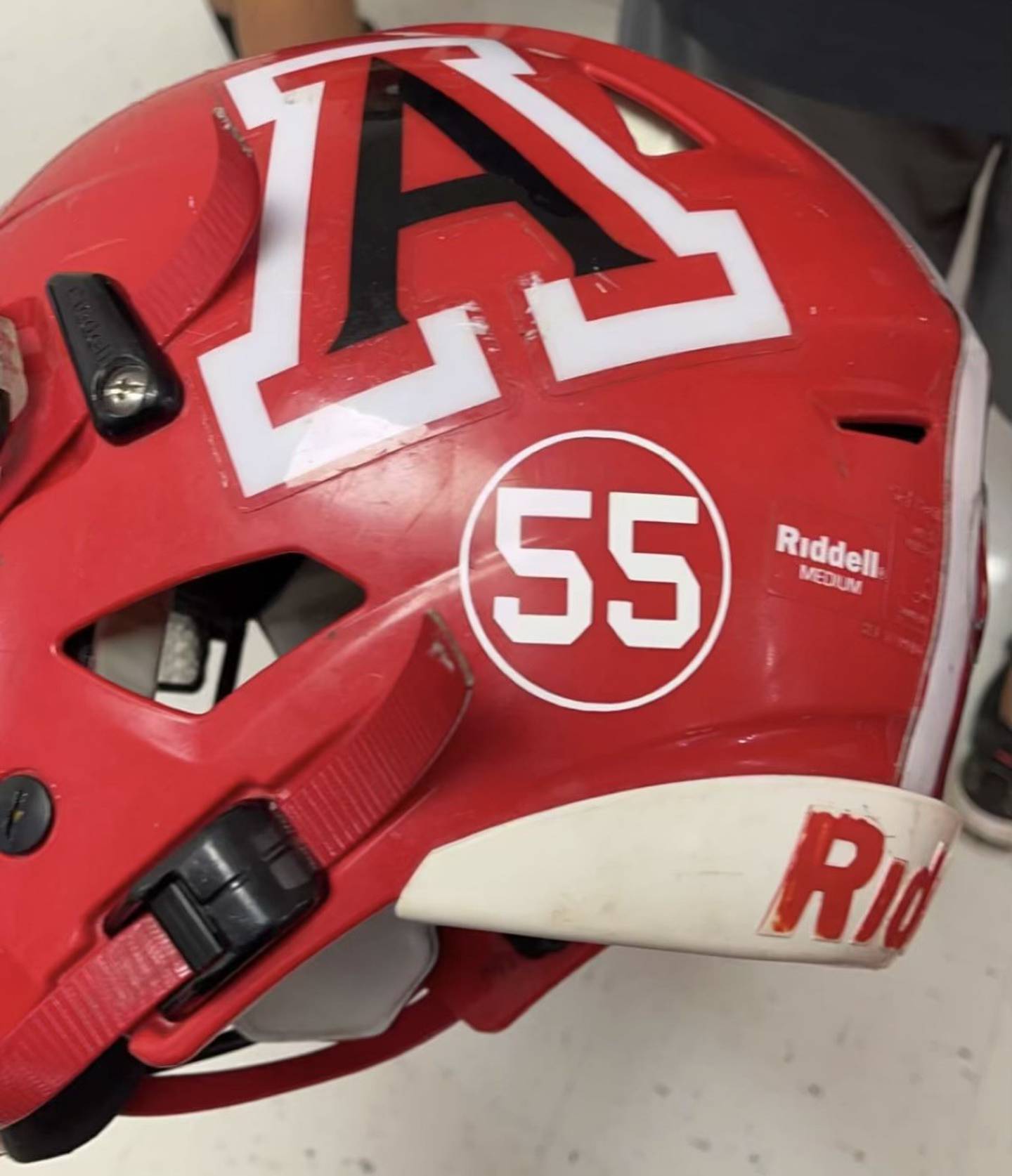The Clippers wore a No. 55 decal on their helmets for Saturday's Amboy playoff victory in memory of Dennis McCoy, a member of Amboy's 1979 state runner-up team.