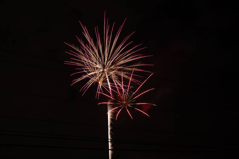 Fireworks explode in the night sky at Batavia's July 4 Sky Concert on Monday, July 4, 2022.