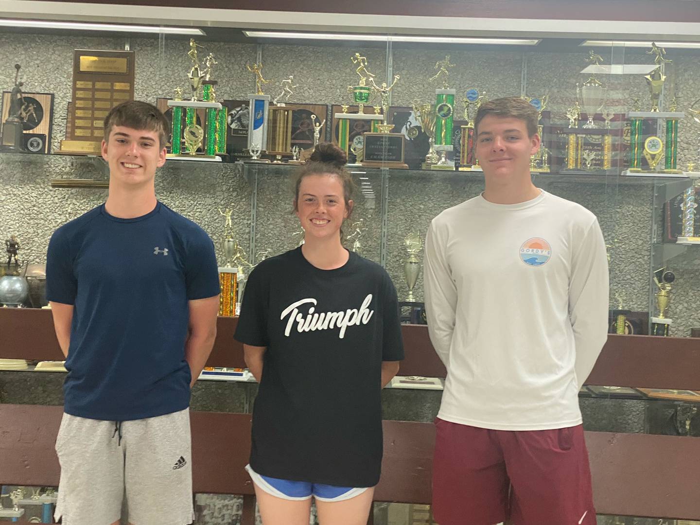 This years J.S Crabtree award winners, Zach Romak, Maddie Shannon, and Henry Hansen.