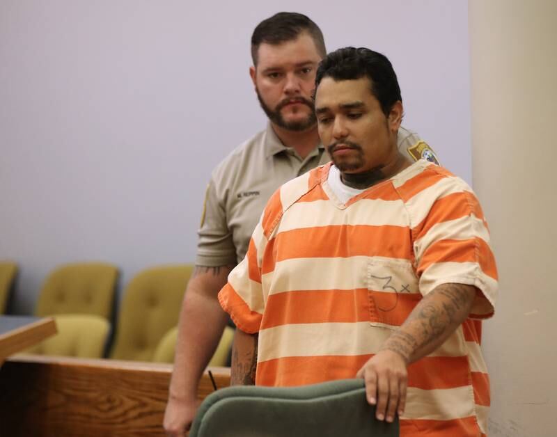 Anthony Brito is escorted into the courtroom on Friday, Sept. 22, 2023, at the La Salle County Governmental Complex in Ottawa.