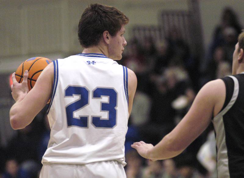 Newman's  John Rowzee looks to pass. The Newman Comets hosted the Erie-Prophetstown Panthers in a Conference game. played at Newman High School on February 6, 2026.