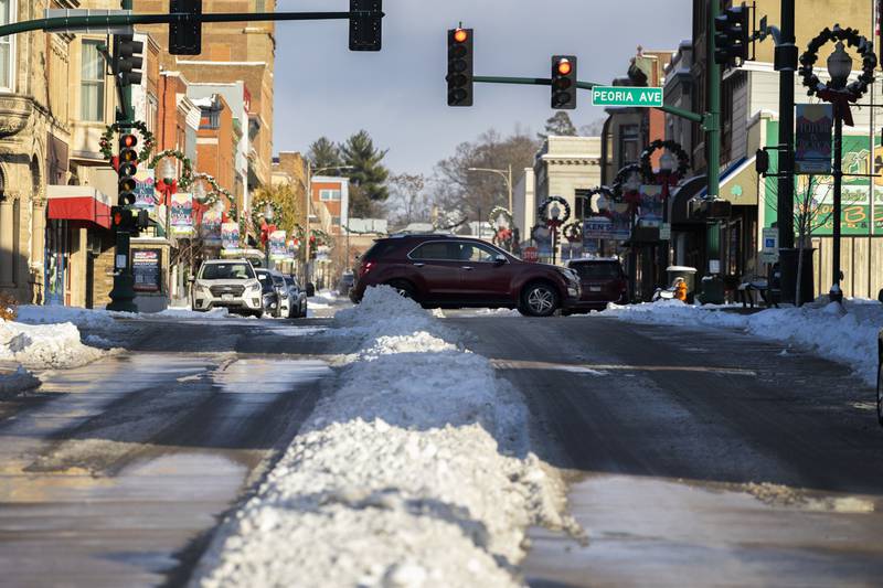 Roads in Dixon are mostly clear Sunday, Nov. 30, 2025, after over eight inches of snow fell in the area.