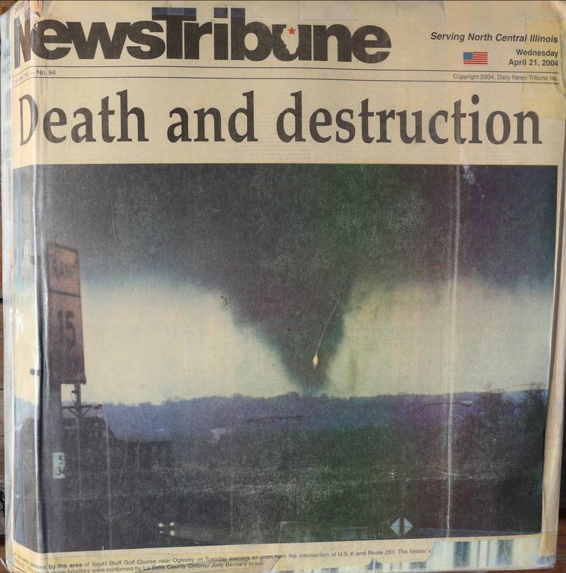 The front page of the La Salle NewsTribune published on April 21, 2004.