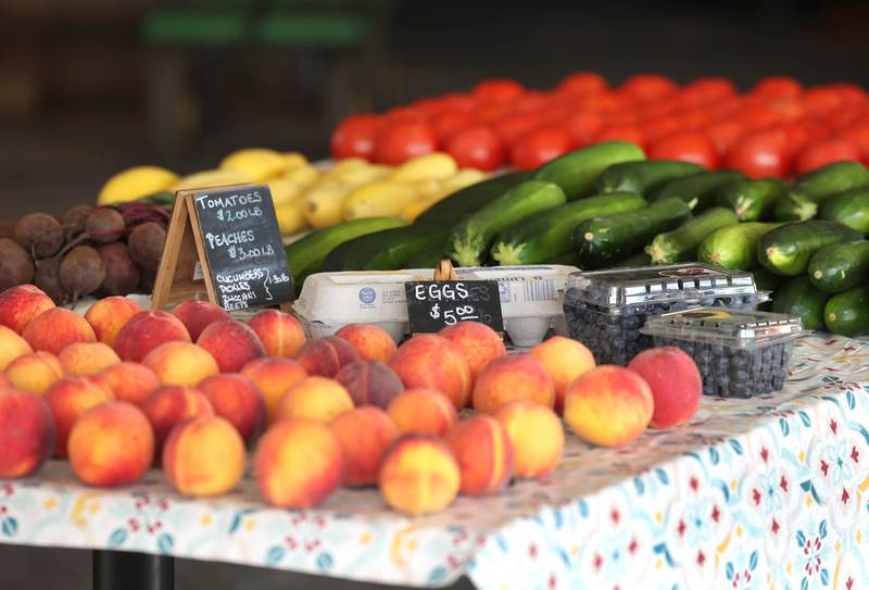 Some of the produce Thursday, July, 18, 2024, at Wessels’ Family Farm Market in DeKalb.