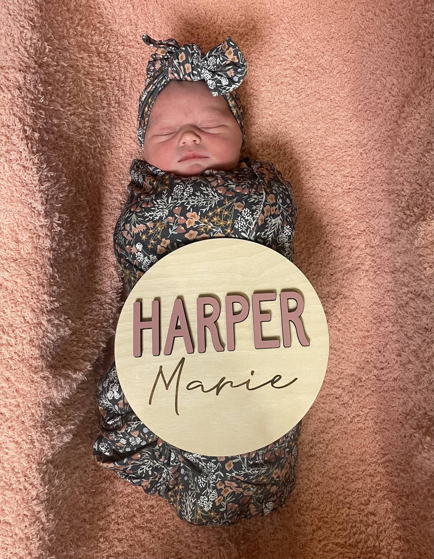 Harper Marie Harvell was the first baby born at Northwestern Medicine Kishwaukee Hospital in Dekalb on New Year's Day 2025.