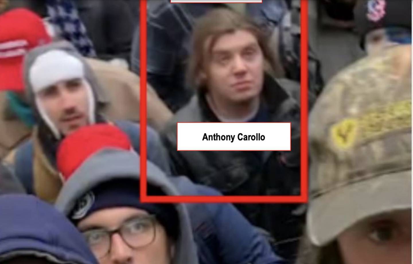 Anthony Carollo, of Lockport, identified by federal prosecutors at the Jan. 6, 2021 riot in Washington, D.C.