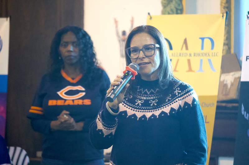 Lisa Caparelli-Ruff, Will County regional superintendent of schools, who is running as an incumbent for the office, appears at the Super Soul Bowl Sunday community event on Sunday, Feb. 8, 2026, at New Canaan Christian Church, 225 E. Clinton St., Joliet.