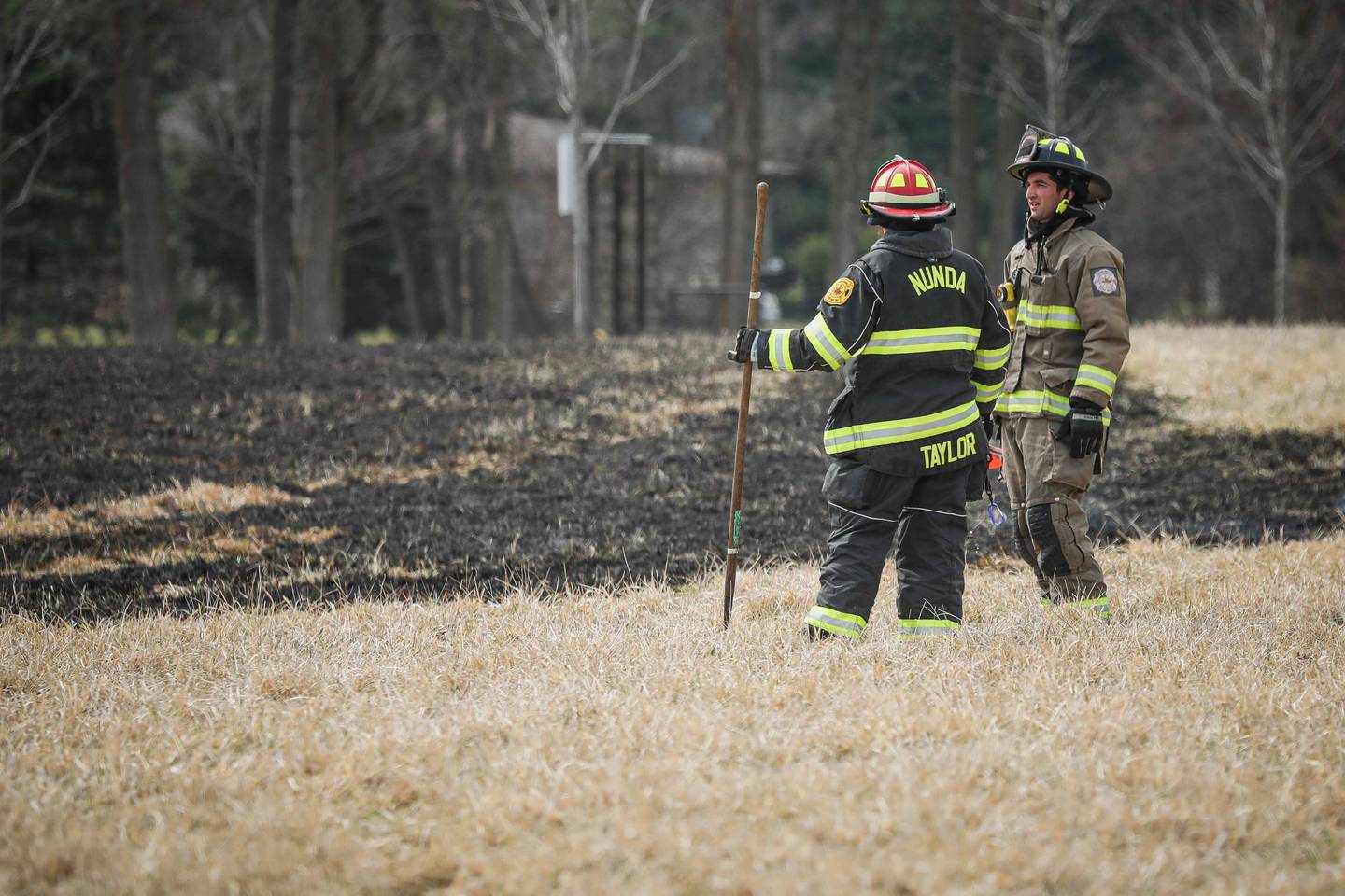 Over seven acres of prairie grass burned in a brush fire in Prairie Grove Thursday March 26, 2026.