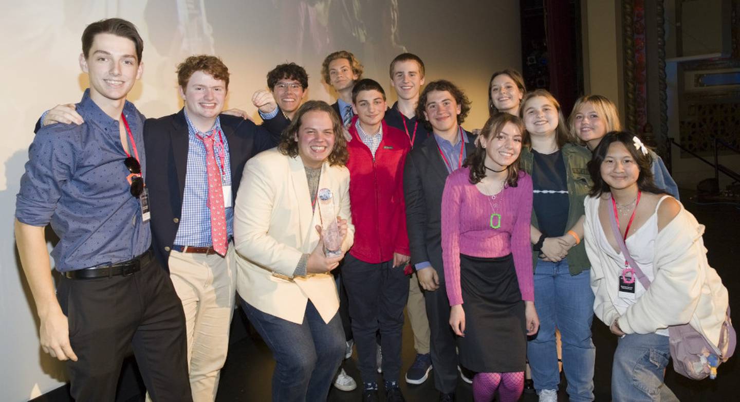 Lyons Township High School students won Outstanding Achievement in Cinema for the movie “Pink Lady“ during the 2023 Student Silent Film Festival held at the Tivoli Theatre in Downers Grove on Wednesday, Oct.18, 2023.