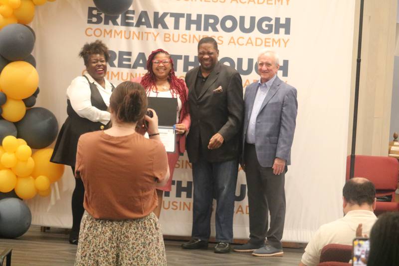 Patrice Hensley walked in a graduation ceremony held Monday, June 2, 2025, at First United Methodist Church in DeKalb. She received a diploma for her participation in Breakthrough Community Business Academy's spring 2025 cohort.