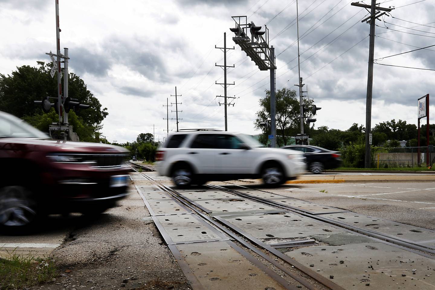 Cars travel along Route 120, between Crystal Lake Road and Borden Street on Monday July 25, 2022, the road is set to close Monday, August 1, for a two-week repair by Union Pacific Railroad. Traffic will be rerouted during the closure, officials said.