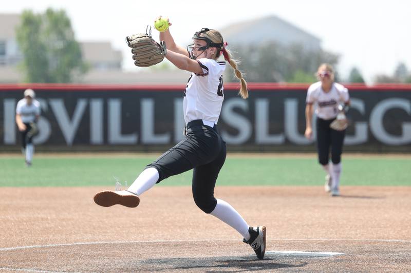 Antioch’s Jacey Schuler delivers a pitch against Lemont in the Class 3A state championship game on Saturday, June 10, 2023 in Peoria.