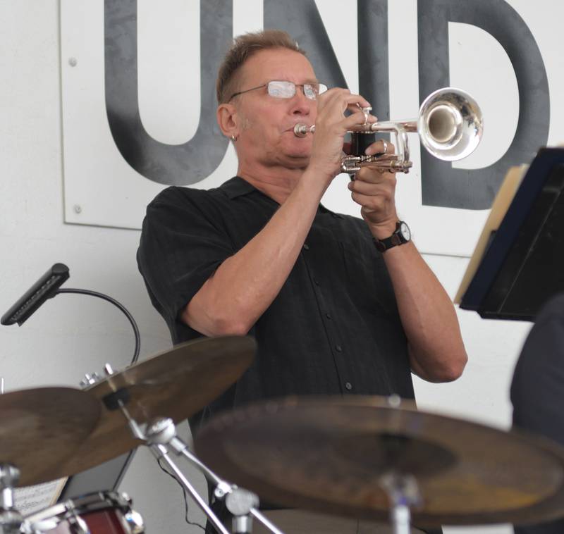 A member of the All-Star Superband plays the trumpet on Wednesday, Aug. 27, 2025 in Mt. Morris.