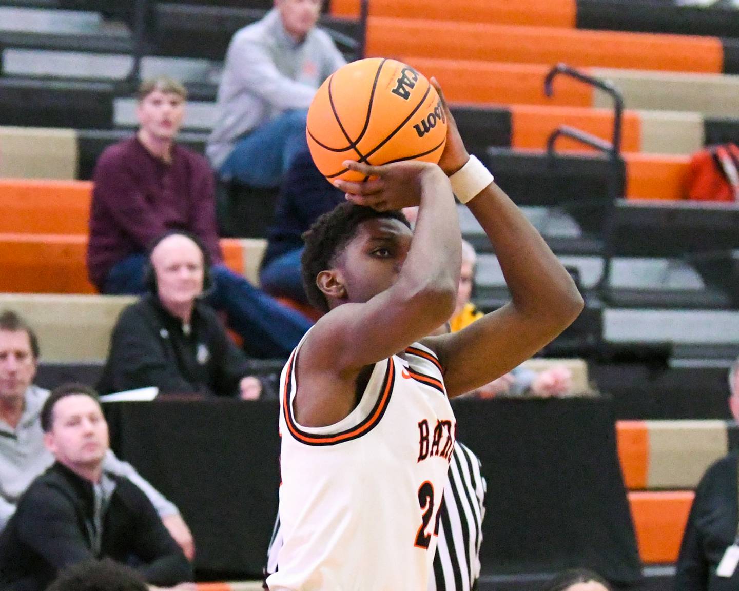 DeKalb's Myles Newman (24) takes a shot during the game on Monday Dec. 29, 2025, while taking on Galesburg during the Dayton Invite held at DeKalb High School.