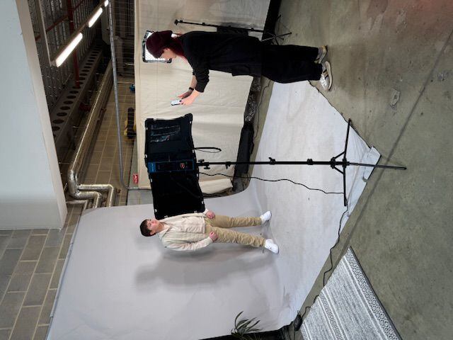 Crystal Lake student Mason Houltram participates in a photo shoot in London while filming for 