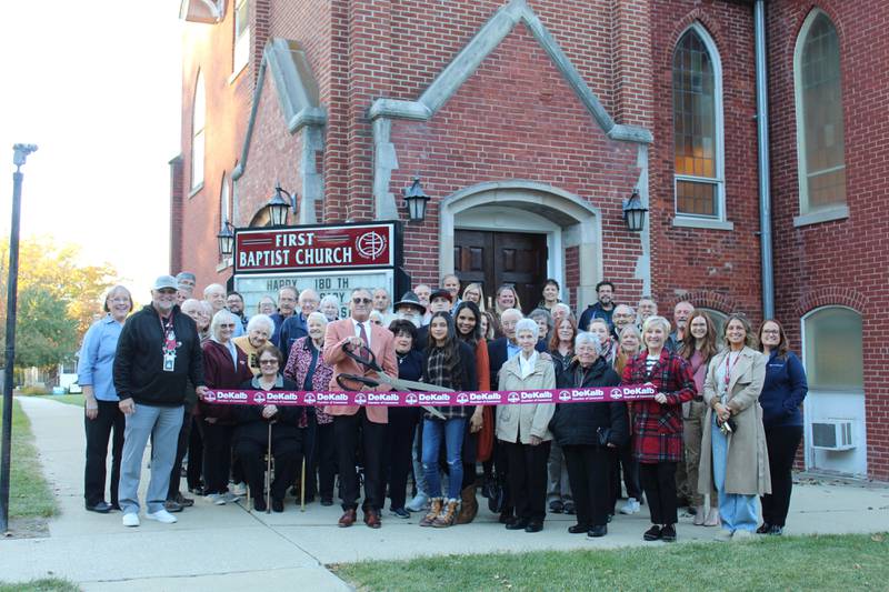 The DeKalb Chamber of Commerce celebrating First Baptist Church of DeKalb's 180th anniversary