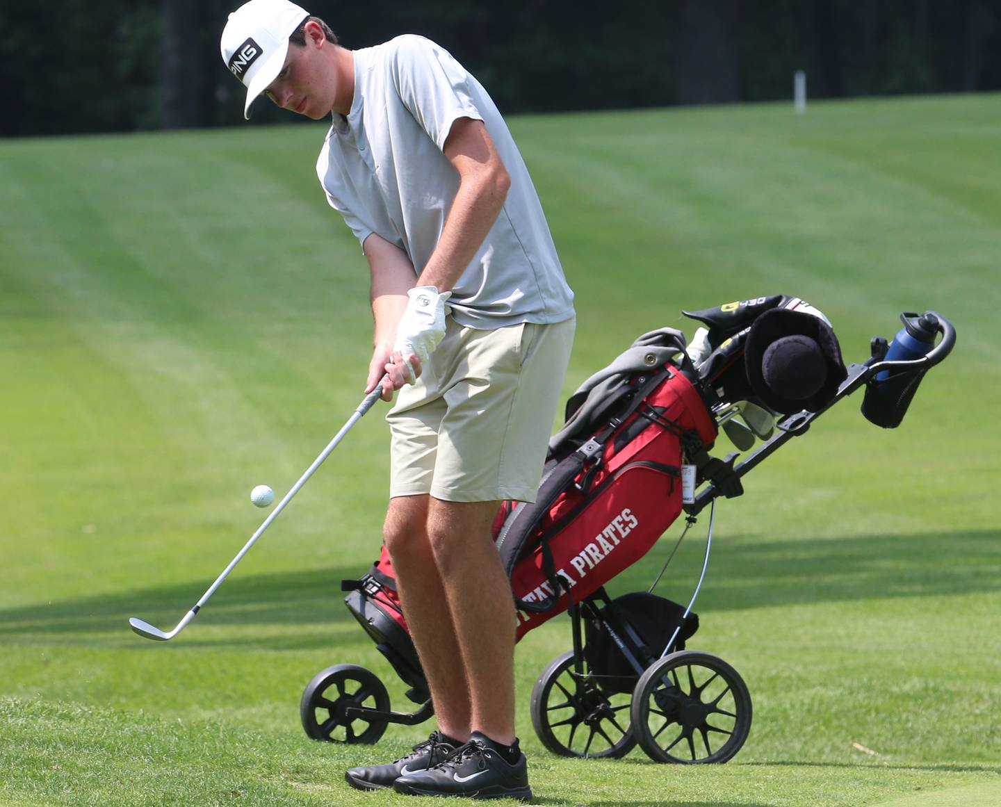 Ottawa's Seth Cooper competes in the Streator Bulldog Invitational boys golf meet on Monday, Aug. 21, 2023 at Eastwood Golf Course in Streator.