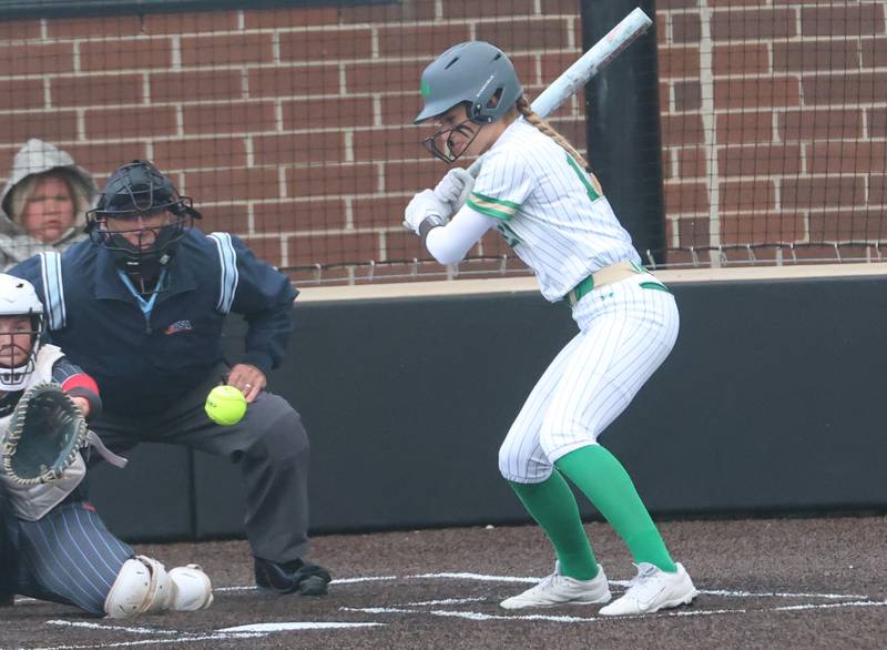 Seneca's Marlie Lissy watches strike three cross the plate on Friday, May 1, 2026 at Seneca High School.