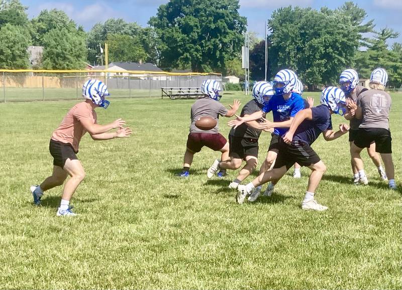 The Tigers run plays in Princeton's mini-camp on Tuesday, June 18, 2024.
