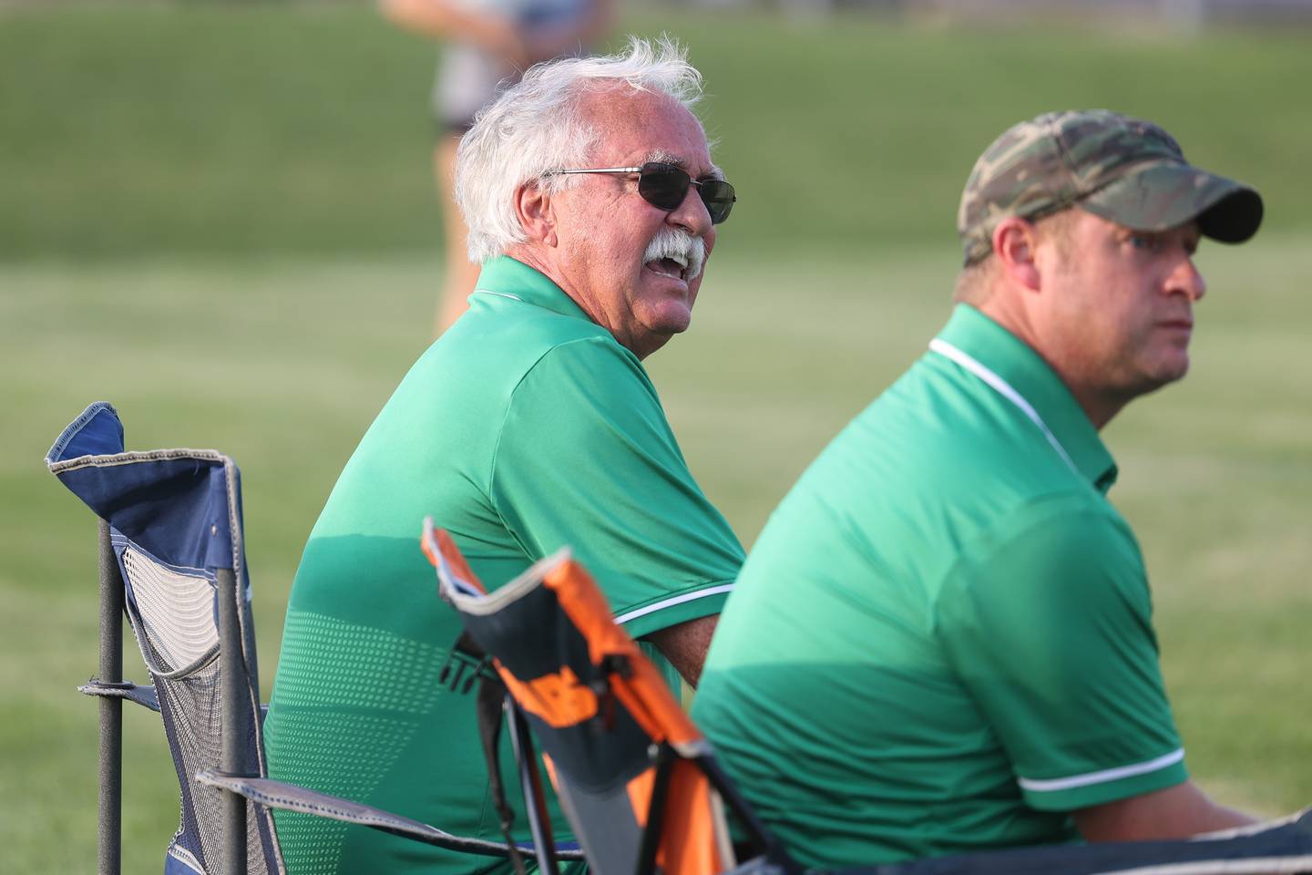 Providence head coach Mike Taylor is able to relax a little after a second half 6-0 lead against Joliet Catholic on Aug. 21, 2023 in New Lenox.