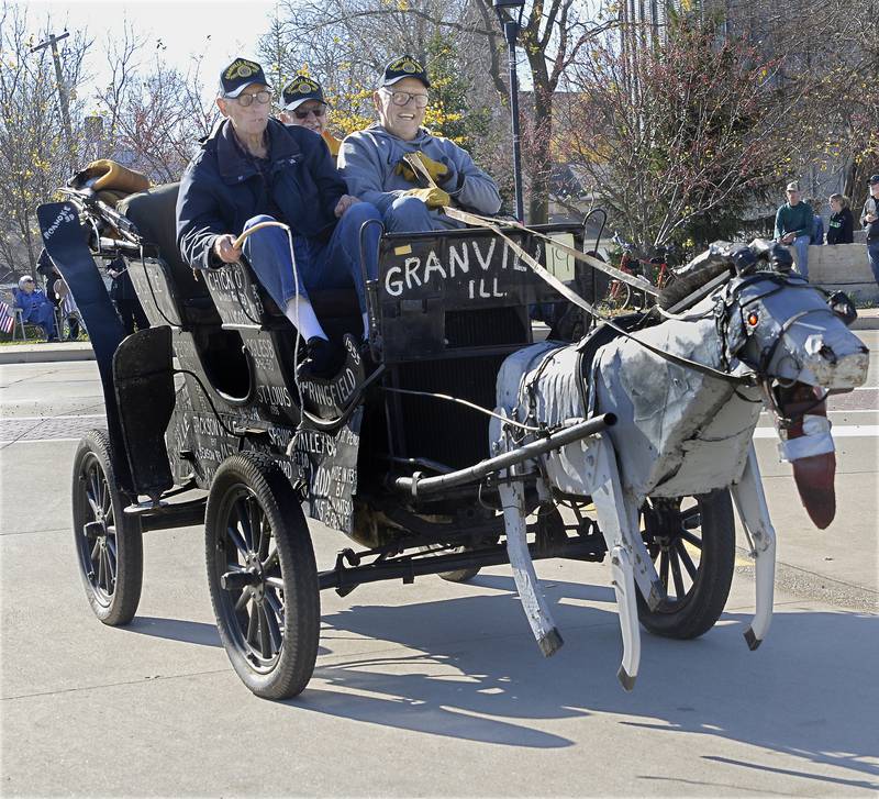 The American Legion Post 180 carriage added some humor Sunday, Nov. 6, 2022, to the Utica Veterans Day Parade and Air Show.