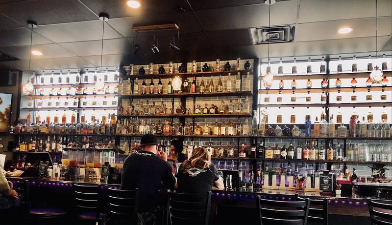 The bar at Cantina 52 in Crystal Lake includes an impressive array of tequilas.