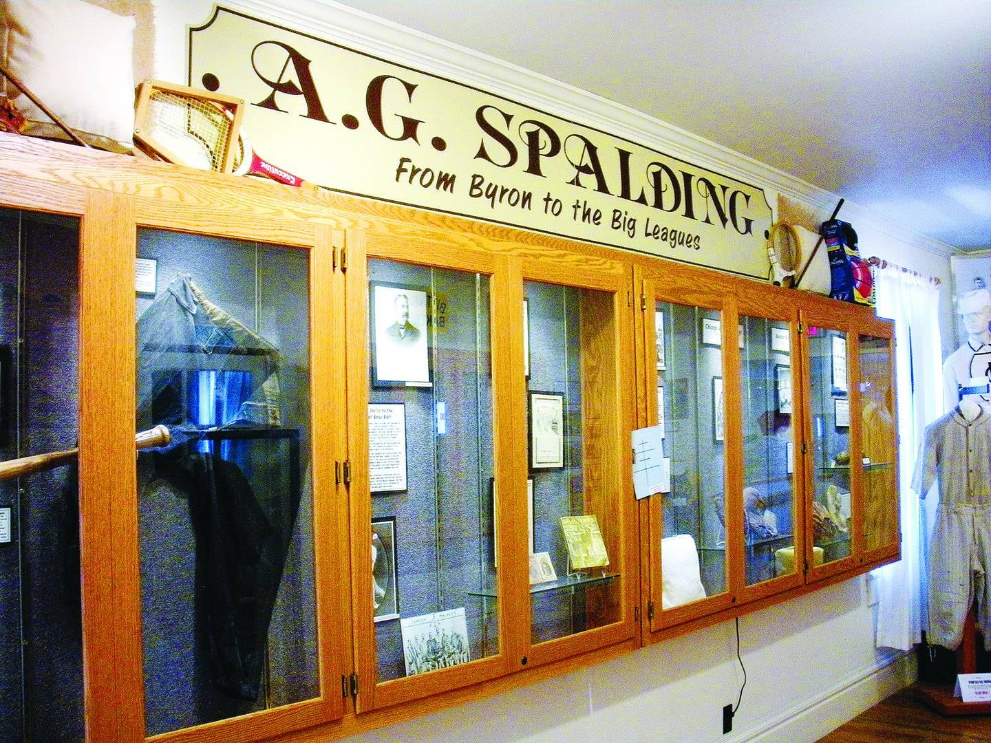 The Byron Museum of History features an exhibit on Baseball Hall of Fame player Al Spalding, who was born in Byron in 1850.