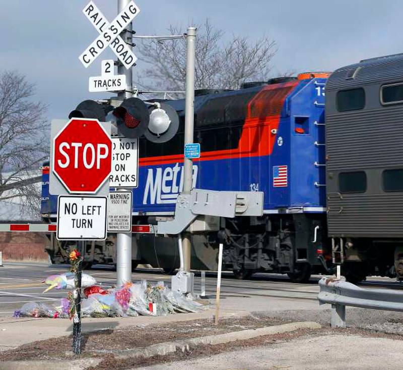 Barrington High School student Marin Lacson, 17, of Barrington, was killed Jan. 25, 2024, when she was struck by a Metra train as she walked to school through the village's downtown at this crossing.