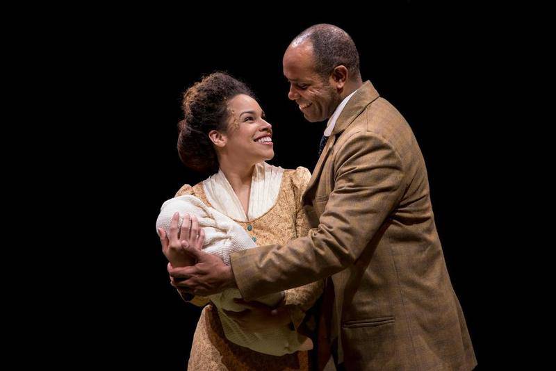 Katherine Thomas as Sarah and Nathaniel Stampley as Coalhouse Walker in a scene from “Ragtime” at Marriott Theatre.