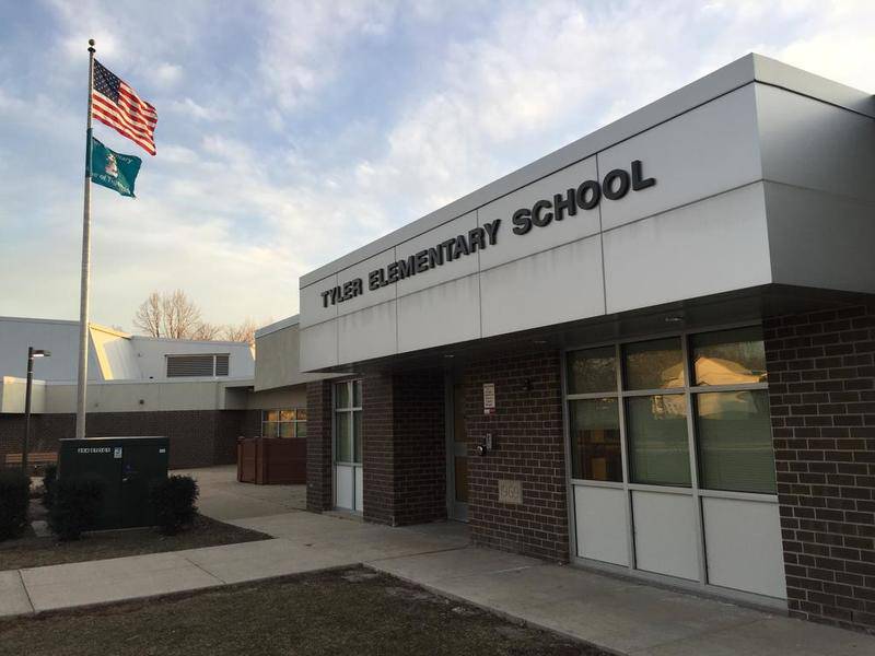 Tyler Elementary School in DeKalb  is shown on Friday. An email was sent to parents after tests show the presence of lead in the school's water.