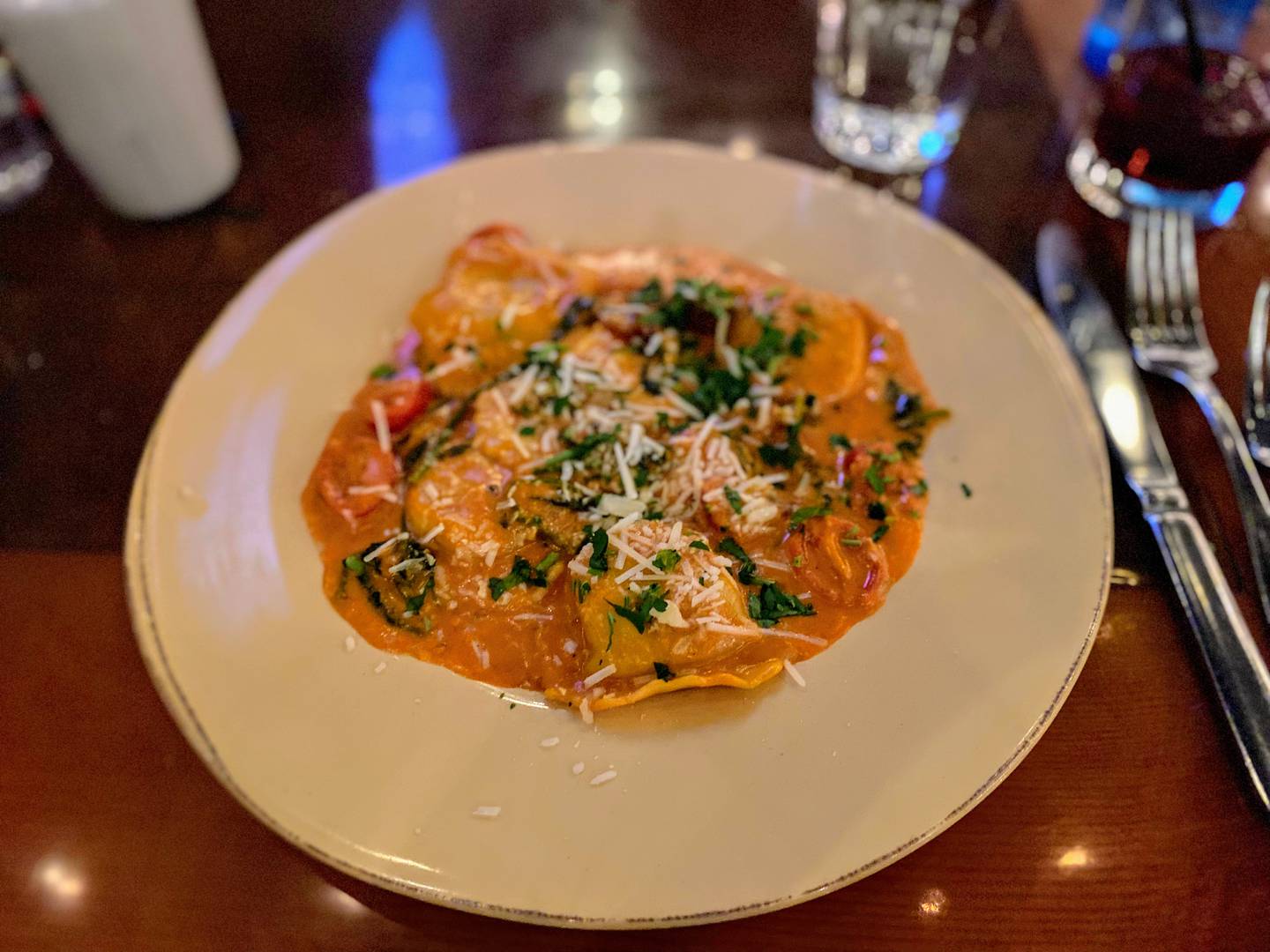 My fellow diner had the lobster ravioli ($21.90) at 750° Cucina Rustica in Cary.